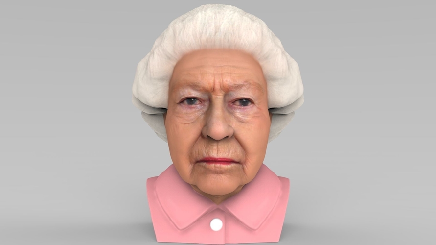 Queen Elizabeth II bust ready for full color 3D printing 3D Print 230675