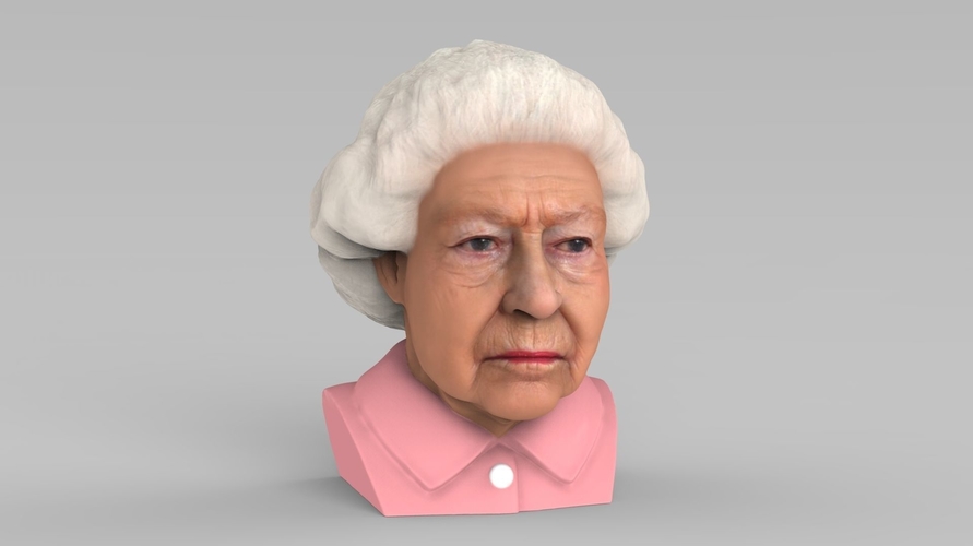 Queen Elizabeth II bust ready for full color 3D printing 3D Print 230676