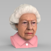 Queen Elizabeth II bust ready for full color 3D printing - Thumbnail 2