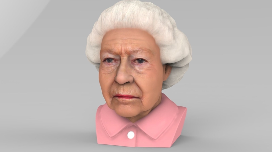 Queen Elizabeth II bust ready for full color 3D printing 3D Print 230677