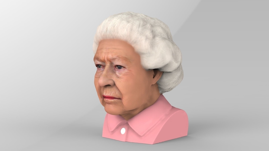 Queen Elizabeth II bust ready for full color 3D printing 3D Print 230678