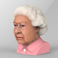 Queen Elizabeth II bust ready for full color 3D printing - Thumbnail 4