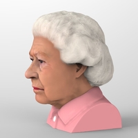 Queen Elizabeth II bust ready for full color 3D printing - Thumbnail 5