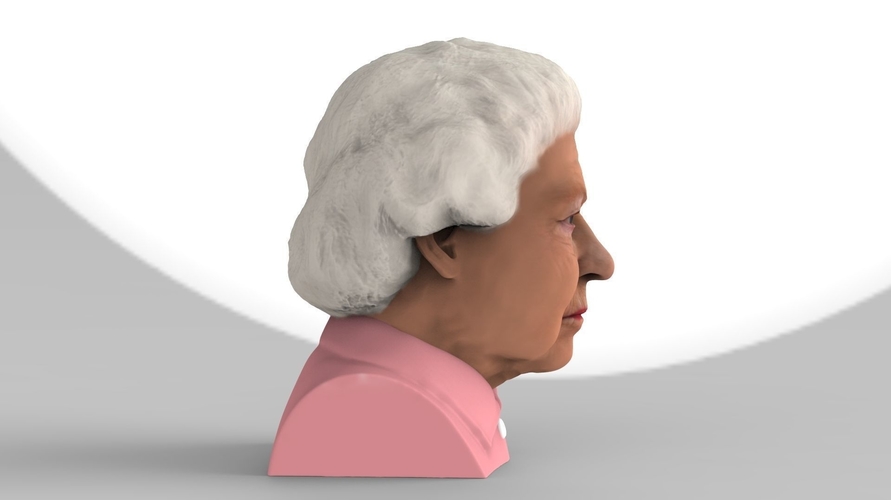 Queen Elizabeth II bust ready for full color 3D printing 3D Print 230680