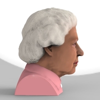 Queen Elizabeth II bust ready for full color 3D printing - Thumbnail 6
