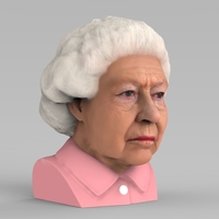 Queen Elizabeth II bust ready for full color 3D printing - Thumbnail 7