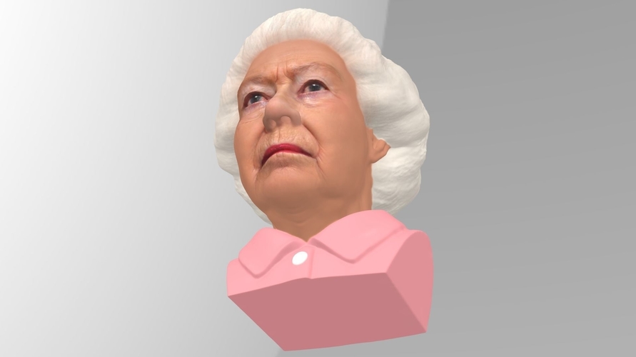 Queen Elizabeth II bust ready for full color 3D printing 3D Print 230682