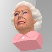 Queen Elizabeth II bust ready for full color 3D printing - Thumbnail 8