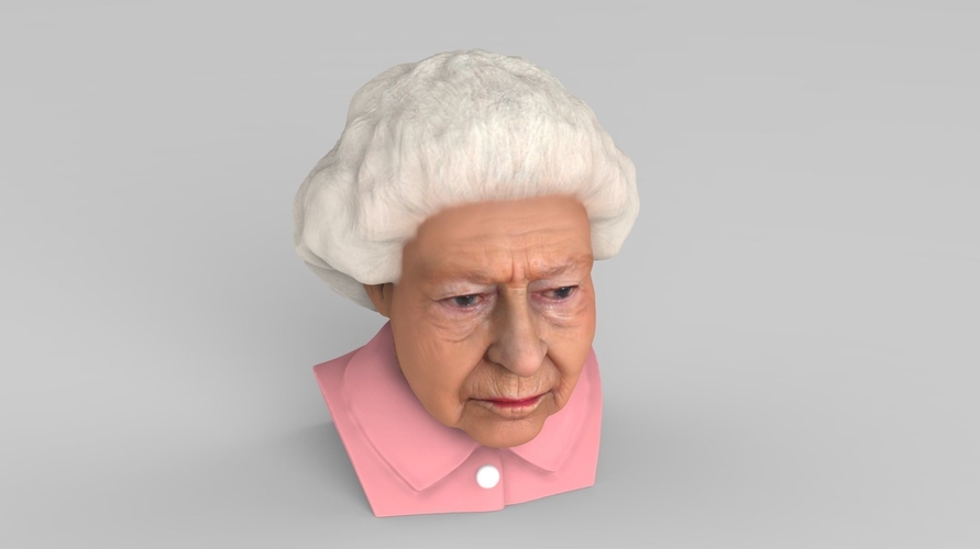 Queen Elizabeth II bust ready for full color 3D printing 3D Print 230683