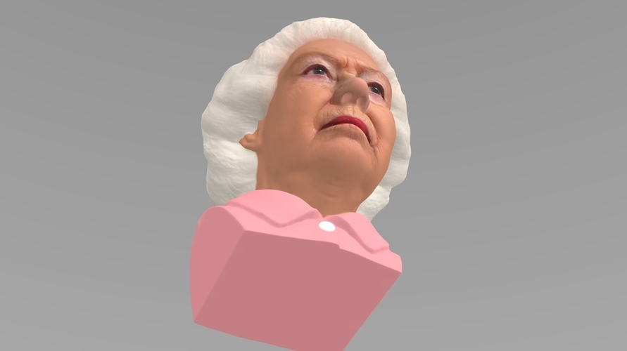 Queen Elizabeth II bust ready for full color 3D printing 3D Print 230685