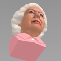 Queen Elizabeth II bust ready for full color 3D printing - Thumbnail 11