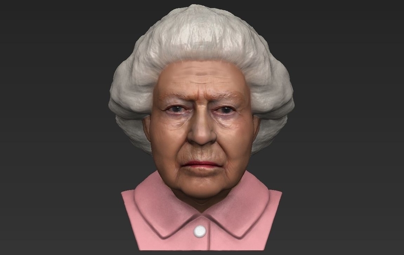 Queen Elizabeth II bust ready for full color 3D printing 3D Print 230686