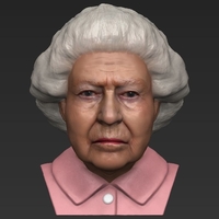 Queen Elizabeth II bust ready for full color 3D printing - Thumbnail 12