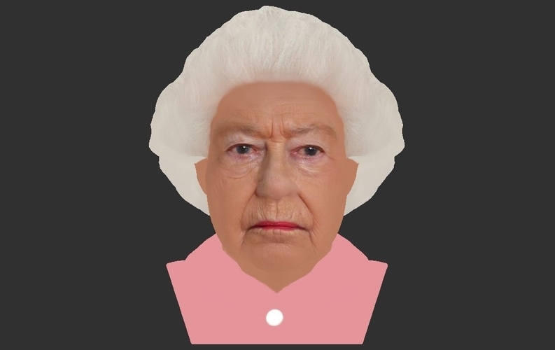 Queen Elizabeth II bust ready for full color 3D printing 3D Print 230687