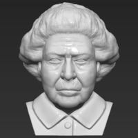 Queen Elizabeth II bust ready for full color 3D printing - Thumbnail 14