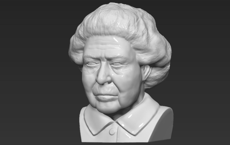 Queen Elizabeth II bust ready for full color 3D printing 3D Print 230690