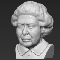 Queen Elizabeth II bust ready for full color 3D printing - Thumbnail 16