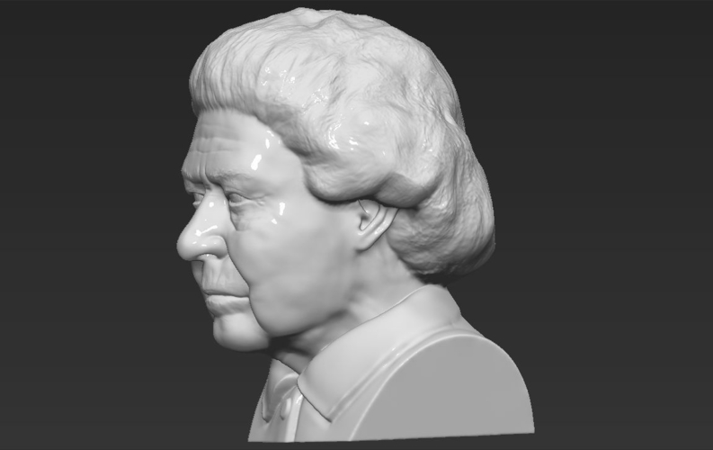 Queen Elizabeth II bust ready for full color 3D printing 3D Print 230691