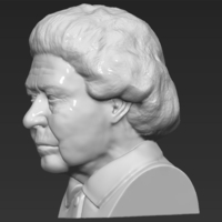 Queen Elizabeth II bust ready for full color 3D printing - Thumbnail 17
