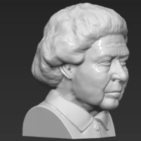 Queen Elizabeth II bust ready for full color 3D printing - Thumbnail 19