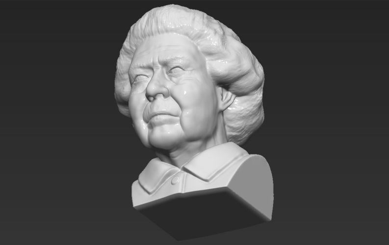 Queen Elizabeth II bust ready for full color 3D printing 3D Print 230695