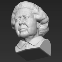 Queen Elizabeth II bust ready for full color 3D printing - Thumbnail 21