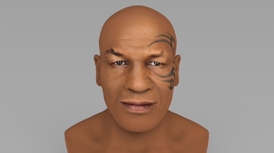 Mike Tyson bust ready for full color 3D printing