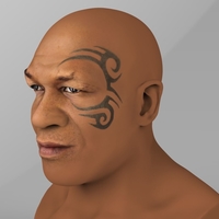 Mike Tyson bust ready for full color 3D printing - Thumbnail 3