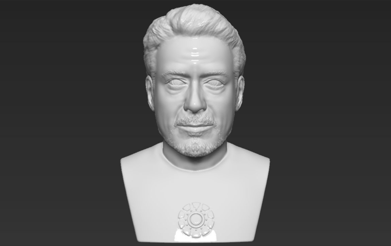 Tony Stark Robert Downey Jr Iron Man bust ready for 3D printing