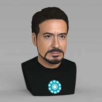 Tony Stark Downey Jr Iron Man bust full color 3D printing ready - Thumbnail 3
