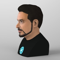 Tony Stark Downey Jr Iron Man bust full color 3D printing ready - Thumbnail 6