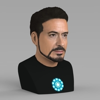 Tony Stark Downey Jr Iron Man bust full color 3D printing ready - Thumbnail 7