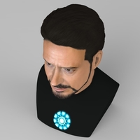 Tony Stark Downey Jr Iron Man bust full color 3D printing ready - Thumbnail 9