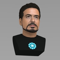 Tony Stark Downey Jr Iron Man bust full color 3D printing ready - Thumbnail 10