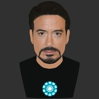 Tony Stark Downey Jr Iron Man bust full color 3D printing ready - Thumbnail 12
