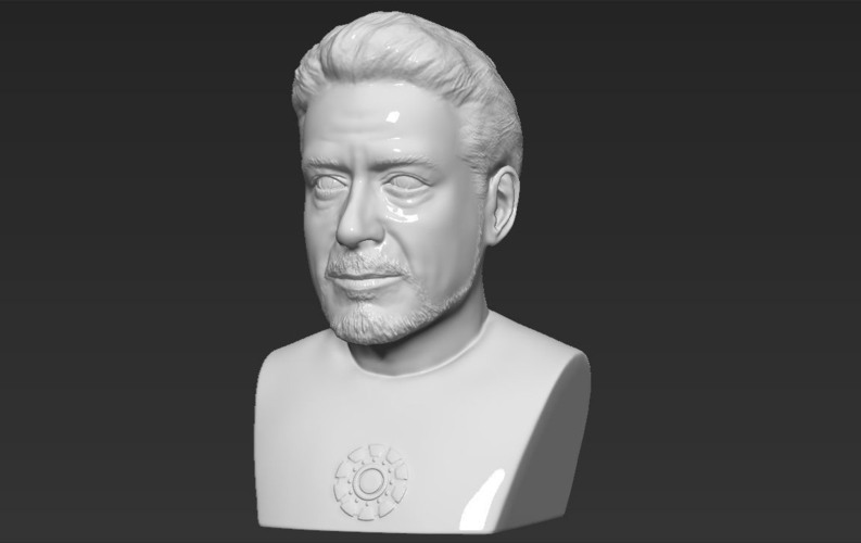 Tony Stark Downey Jr Iron Man bust full color 3D printing ready 3D Print 230768