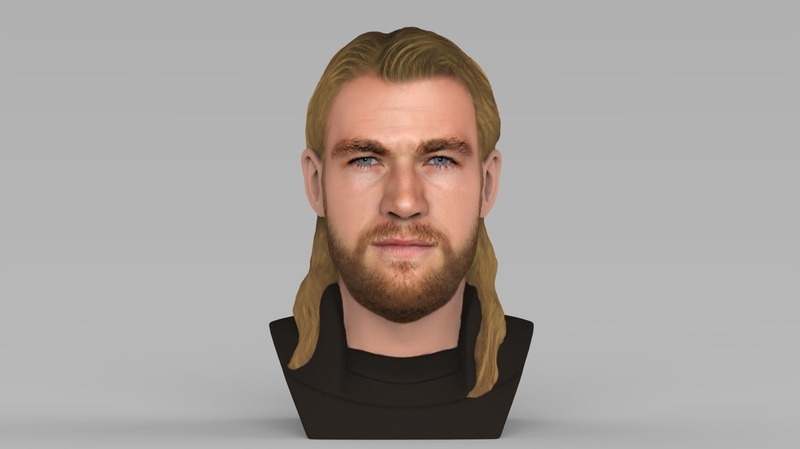 Thor Chris Hemsworth Avengers bust full color 3D printing ready