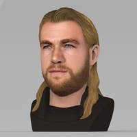 Thor Chris Hemsworth Avengers bust full color 3D printing ready - Thumbnail 2