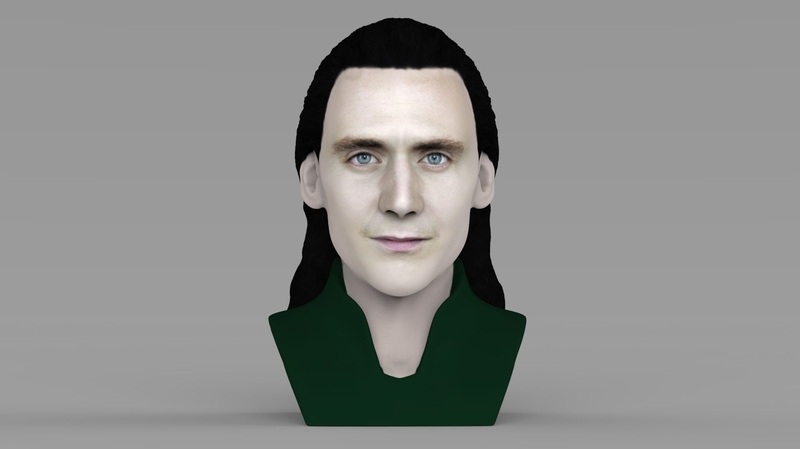Loki bust ready for full color 3D printing
