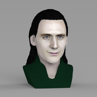 Loki bust ready for full color 3D printing - Thumbnail 3