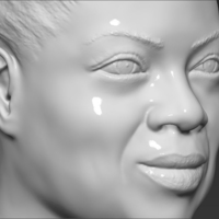 Oprah Winfrey bust 3D printing ready stl obj - Thumbnail 10