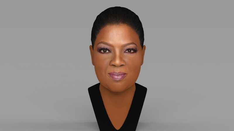 Oprah Winfrey bust ready for full color 3D printing