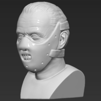 Hannibal Lecter bust 3D printing ready stl obj - Thumbnail 5