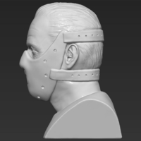 Hannibal Lecter bust 3D printing ready stl obj - Thumbnail 8