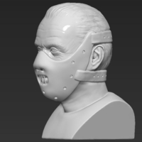 Hannibal Lecter bust 3D printing ready stl obj - Thumbnail 9
