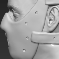 Hannibal Lecter bust 3D printing ready stl obj - Thumbnail 15