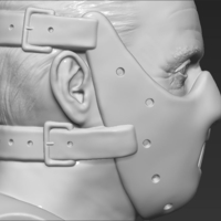 Hannibal Lecter bust 3D printing ready stl obj - Thumbnail 17