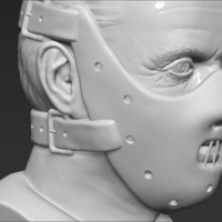 Hannibal Lecter bust 3D printing ready stl obj - Thumbnail 19