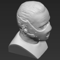 Hannibal Lecter bust 3D printing ready stl obj - Thumbnail 21