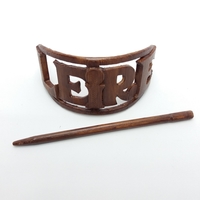 LEIRE Personalized Oval Hair Stick Barrete 54x30mm - Thumbnail 4